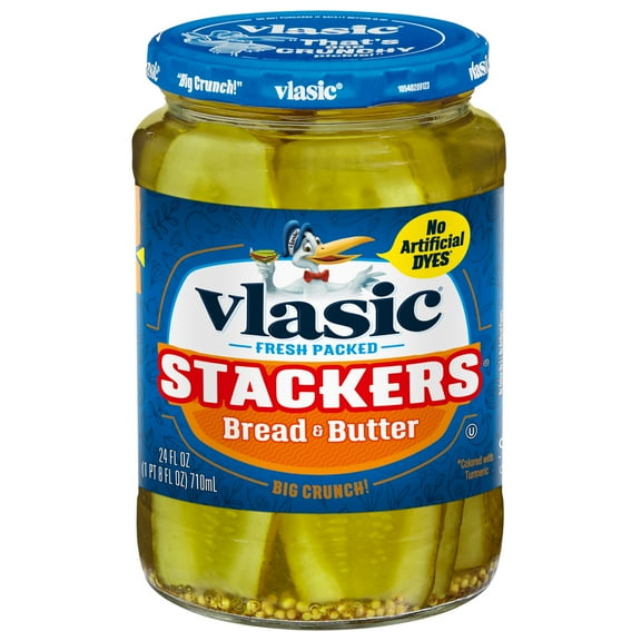 Vlasic Stackers Bread & Butter Pickles, 24 fl. oz.