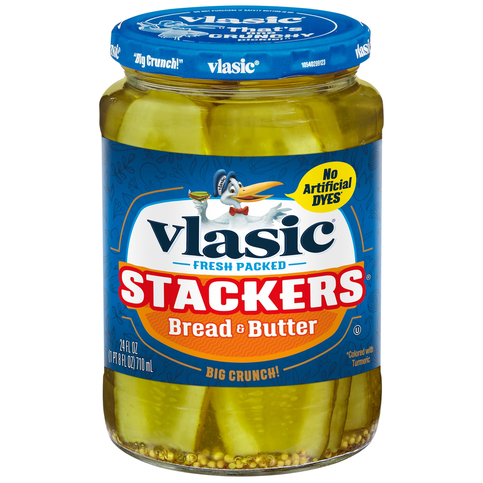 Vlasic Stackers Bread and Butter Pickles, Sweet Pickle Chips, 24 fl oz