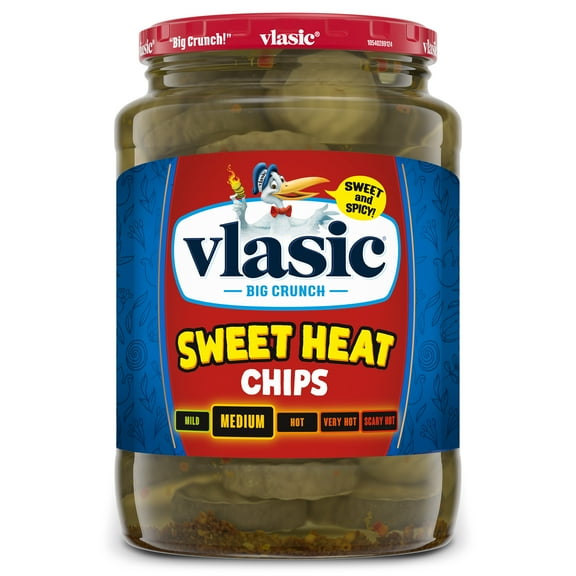 Vlasic Sweet Heat Medium Spice Pickle Chips, 24 fl. oz.