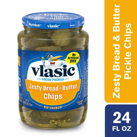 Vlasic Zesty Bread & Butter Pickle Chips, Keto Friendly, 24 fl. oz.
