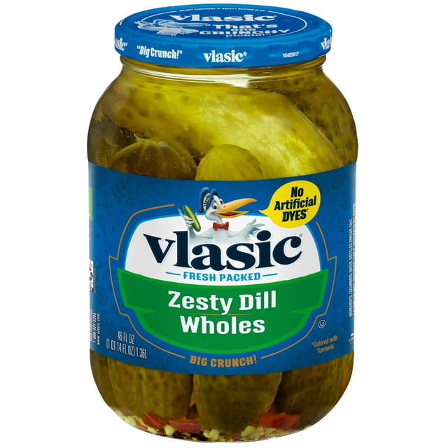 Vlasic Zesty Dill Pickles, Dill Pickle Spears, 46 fl oz Jar