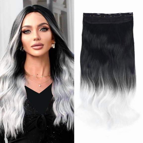 Vlasy 20Inch One Piece Hair Extension Clip in Hair Extensions Clip in Wefts Long Thick Wavy Natural Soft Synthetic Hairpieces for Women
