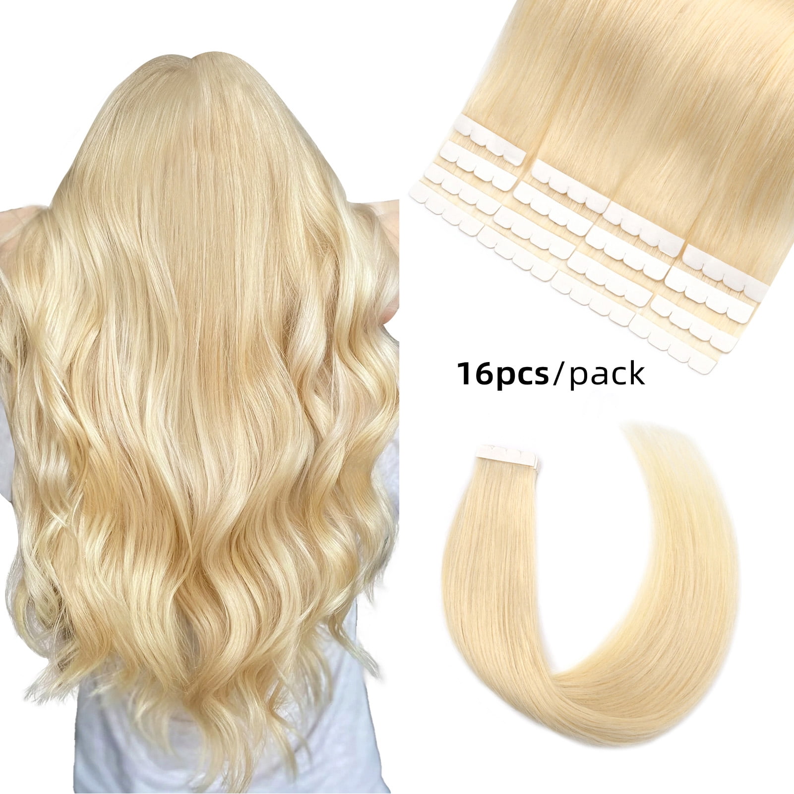 Vlasy Mini Tape in Hair Extensions Human 12inches Hair Straight 100% ...