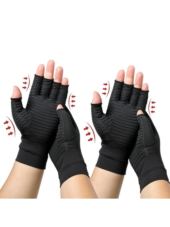 Arthritis Gloves Compression Gloves for Women Men Copper Gloves for Arthritis Carpal Tunnel Wrist Support Brace 2Pair-M