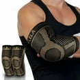 thumbnail image 1 of Vlela Copper Elbow Braces for Tendonitis Elbow Support Compression Sleeves for Women Men Tennis Elbow 1 Pair-L, 1 of 7