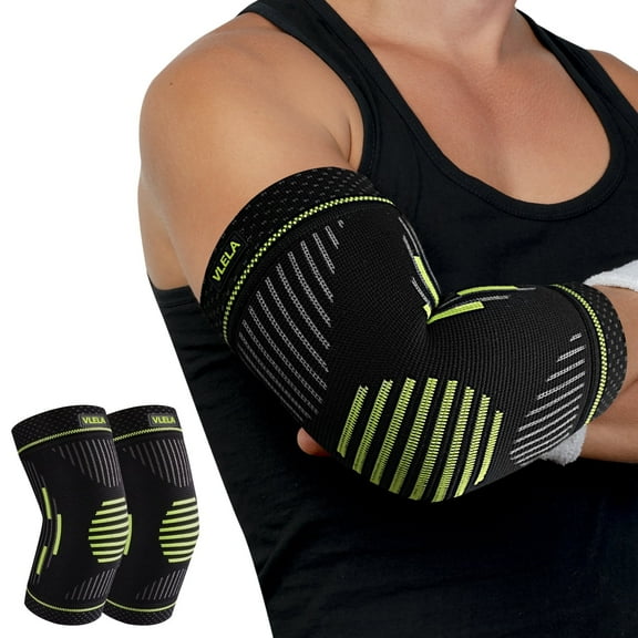 Vlela Elbow Brace,Compression Elbow Sleeves for Tendonitis and Tennis Elbow,Golfers, Arthritis, Bursitis, Elbow Pain Relief,Weightlifting, fit for Men & Women-M
