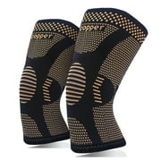Vlela Knee Braces for Women and Men Copper Knee Support Compression Sleeve Knee Pads for Knee Pain-L