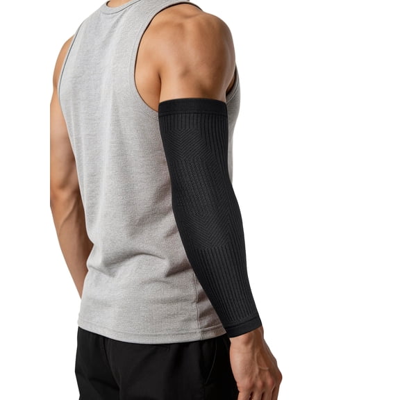 Vlela Elbow Compression Full Arm Sleeve - Tennis & Golfers Elbow Support Brace for Tendonitis, Bursitis, Arthritis, Forearm Strain, Arm Swelling & Pain Relief (Single)-S