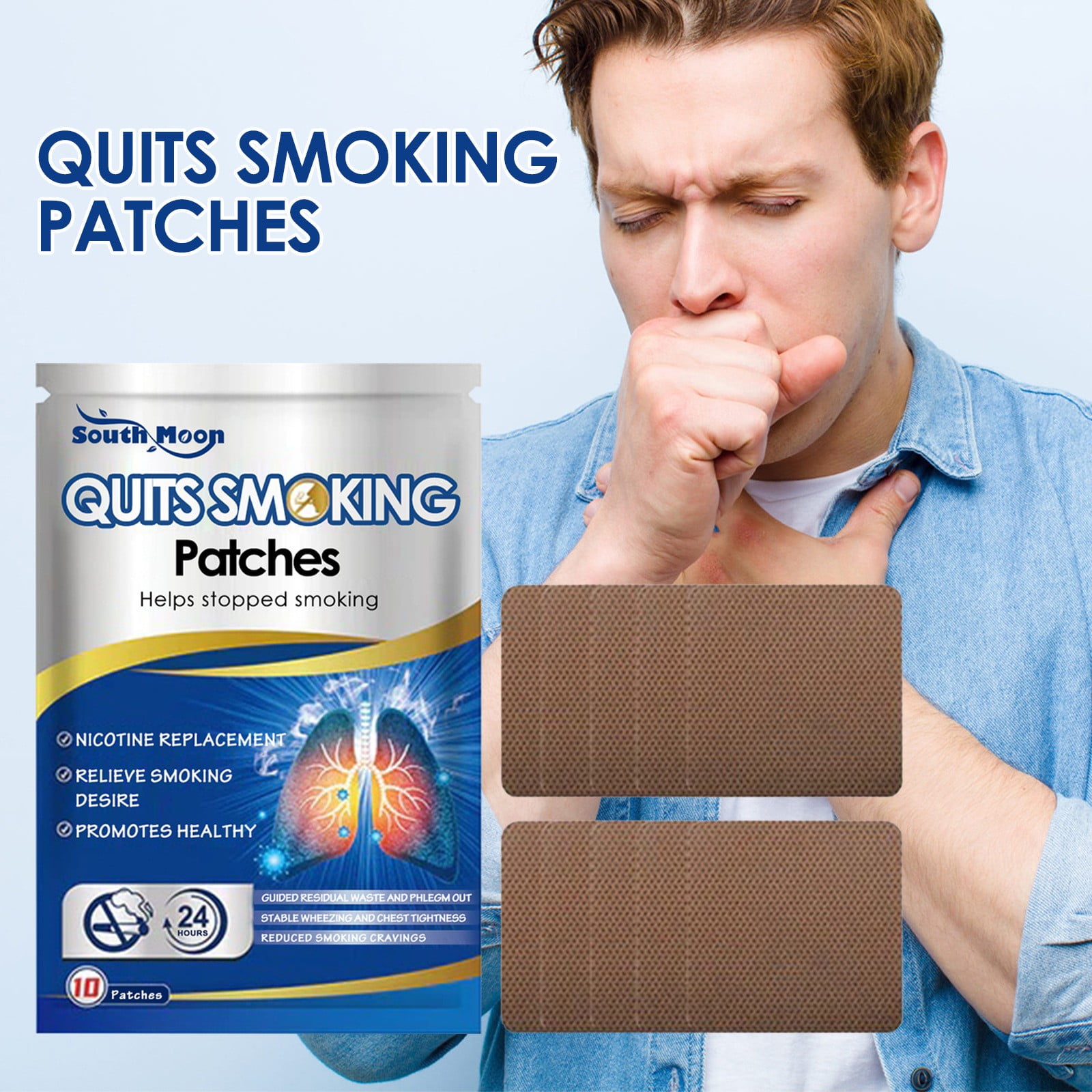 Vlemua 10pcs Box Quit Plaster Stop Patches Natural Herbal Smoking
