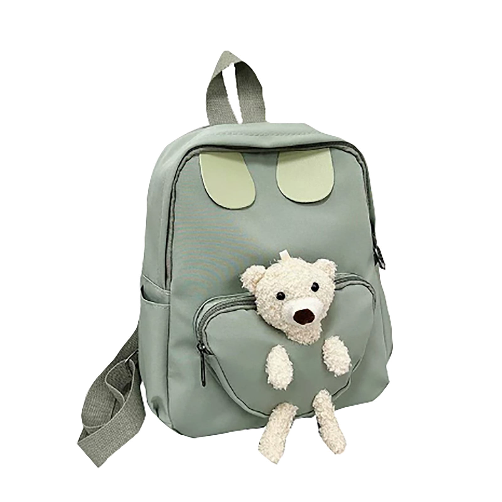 Vlemua 12" Green Bear School Supplies Backpacks, Lightweight Multifunction Student Mochilas Escolares, Cute Book Bags Birthday Graduation Gifts for Students