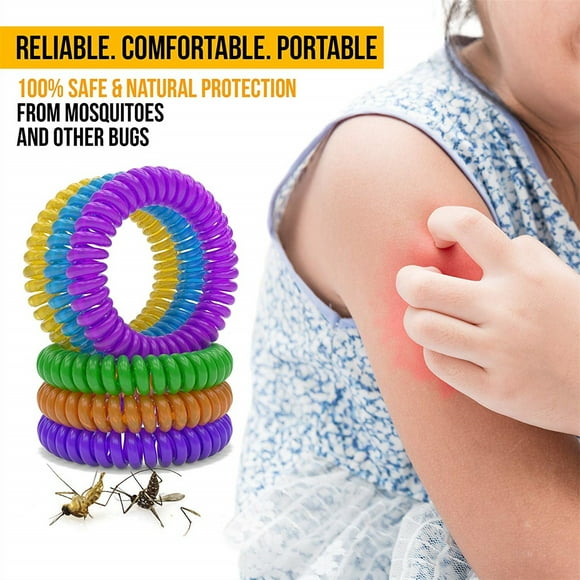 Vlemua 12 Pack Mosquito Repellent Bracelets ​Camping Gear Natural Mosquito Insect Bracelets Outdoor Indoor Control Wristbands for Babies Toddler Kids Summer Bracelets Travel Must Haves