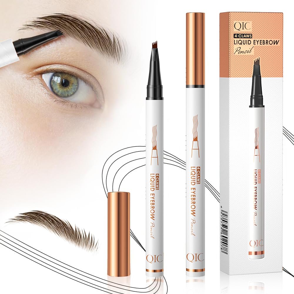 Vlemua 2 Pcs Microblading Eyebrow Pen, 2024 Upgraded 3D Waterproof 4 ...