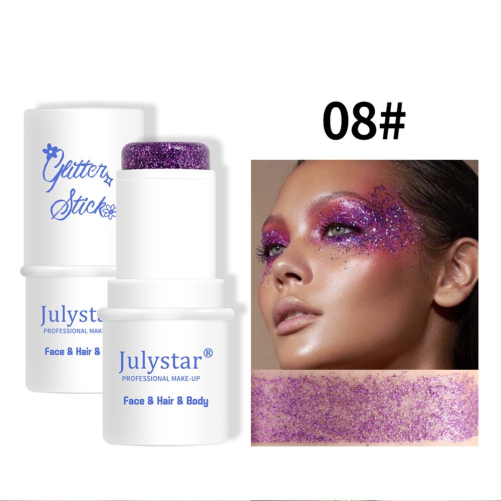Vlemua Makeup Body Glitter Stick For Face Body Hair Thick Glitter Gel
