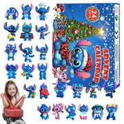 Vlemua Stitch 2024 Advent Calendar Surprise Toys Christmas Countdown Calendar Halloween Merchandise Lilo and Stitch Gifts for Girls Fans Advent Calendar with 24 Gifts Halloween Decorations