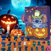 Vlemua Stitch Advent Calendar 2024 Halloween Anime Figures Advent Calendar Christmas Countdown Playset Halloween Countdown Calendar with Surprise 24 Toys Lovers Of The Hit Movie Lilo and Stitch