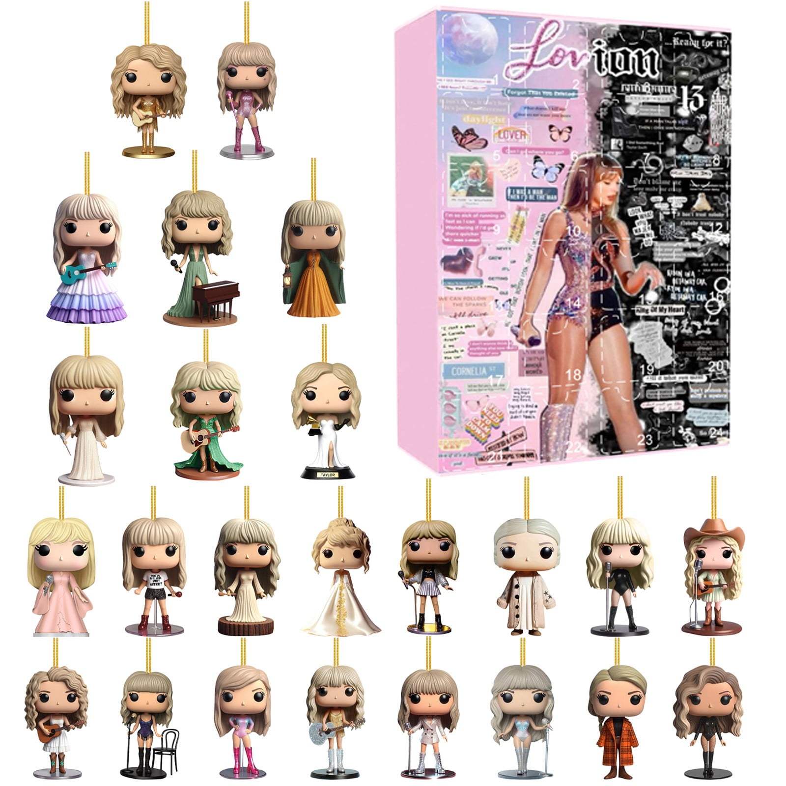 Vlemua Taylors Advent Calendar Opulent 24 Printed Pendant Gift Acrylic