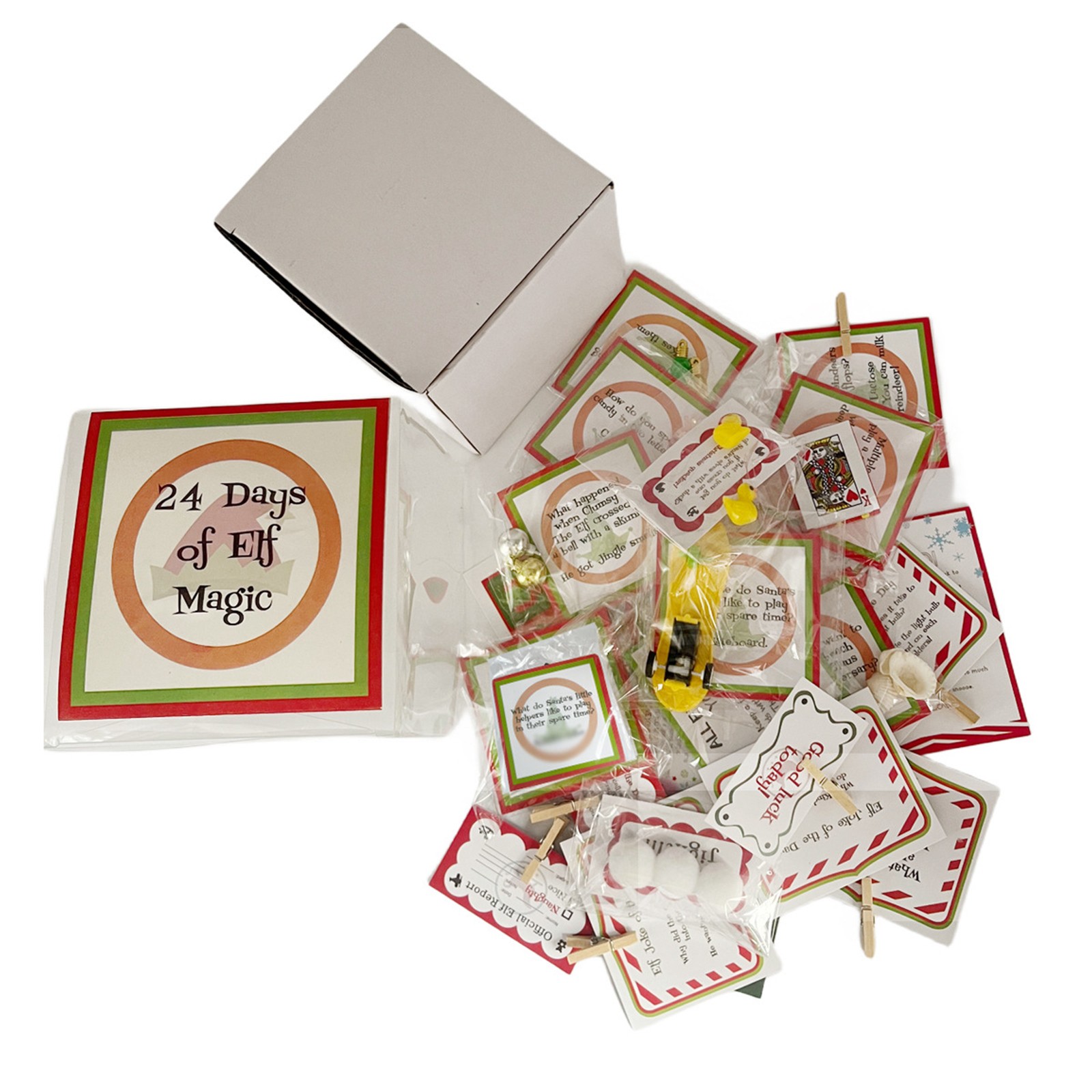 Vlemua Winter Decor Cute Christmas Set Christmas 24 Day Advent Calendar Toy Set Decoration Gift Children's Gift Greeting Card Gift, for Christmas Decorations