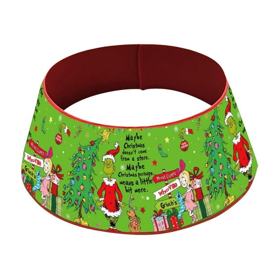 Vlemua Winter Decor Elegant 24 INCH Grinch Christmas Tree Collars for Artificial Trees Grinch Christmas Tree Bottom Decoration 3D Christmas Tree Skirt Christmas Decorations 2024
