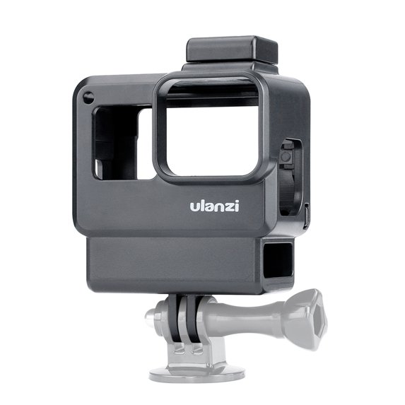 Vlog Case Action Camera Housing Shell Vlogging Cage Frame with Cold Shoe Mount for GoPro Hero 7 6 5 Black for External Microphone & Pro 3.5mm Mic Adapter