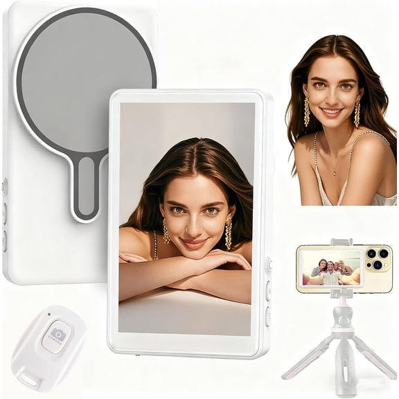 Vlog Selfie Screen with Remote - Selfie Screen for & Android, 4K/1080p Camera Display with 164FT Range & -in Speaker for YouTube/ Live Stream