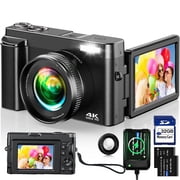 ACTITOP Digital Camera 4K 48MP Autofocus Vlogging Camera for Youtube with 180  Flip Screen, 32GB SD Card, 16X Zoom,Video Camera for Travel,TikTok