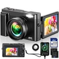 thumbnail image 1 of ACTITOP Digital Camera 4K Vlogging Camera for Youtube with 180° Flip Screen,32GB SD Card,48MP 16X Zoom,Autofocus Video Camera for Travel,TikTok, 1 of 14