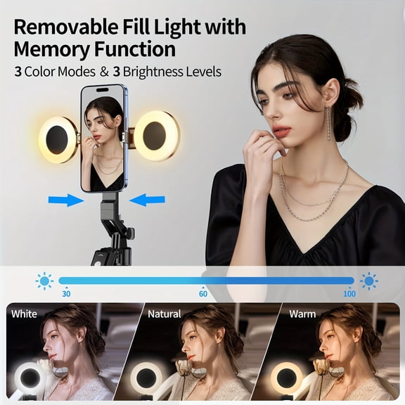 Vlogging Kit for Phone, 70.9" Auto Face Tracking Tripod for Phone with Light, Microphone, Content Creator Essentials Starter Kit for TikTok/YouTube