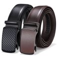 thumbnail image 1 of Vlokii 2pcs Men's Leather Belt Automatic Ratchet Buckle Slide Belt for Dress Casual belt, 1 of 6