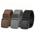 thumbnail image 1 of Vlokii 3pcs Men's Web Belt with Plastic Buckle Nylon Belts Casual No Holes Belt for Men Belt, 1 of 2