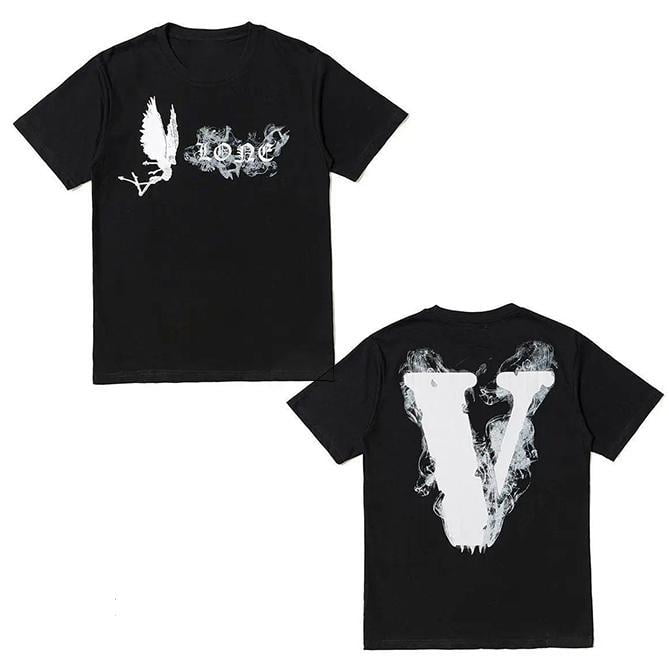 Vlone No Smoking Casual Hip Hop V Lone Vintage Big V V. lone Unisex Comfort Tee T Shirt Color Light Pink Size M