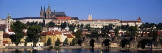 Vltava River Prague Czech Republic Canvas Art - Panoramic Images (36 x 12)