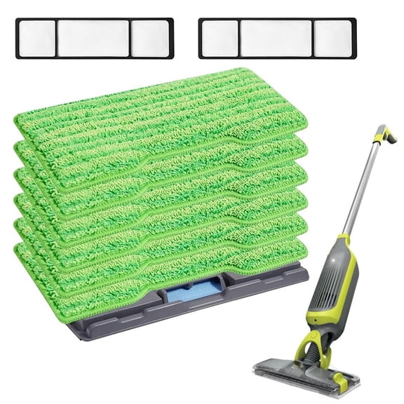 Vm200 Shark Vacmop Pads Compatible with Shark VACMOP VM252 VM200 VM401 VM180 VM190 VM252C VM251 VC205 VM200P12, Washable Vac Mop Pads Refills with Upgraded Design of Dirt Chamber, 2+2+6 Pack