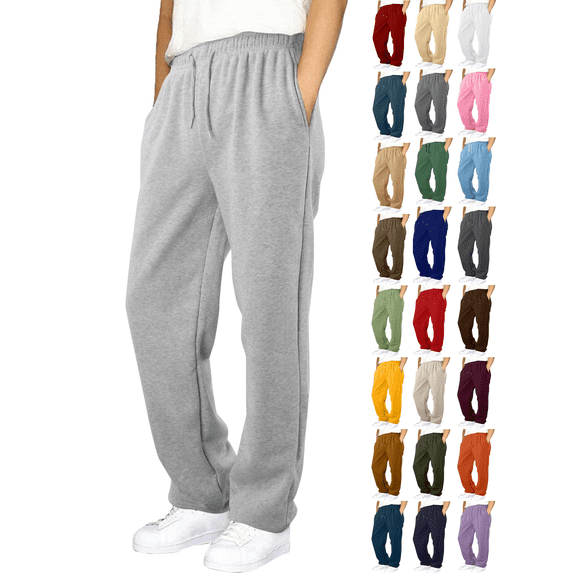 Vmberlty Fleece Lined Boys Sweatpants Solid Color Elastic Waist Casual Trousers for Boy 6‑15 Years Warm Thick Athletic Pants with Side Pockets