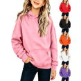 thumbnail image 1 of Vmberlty Kids Girls Hoodies with Pockets Casual Solid Color Thin Hooded Sweatshirts for Girls Adjustable Drawstring Pullovers Autumn Daily Wear Outfits, 1 of 9