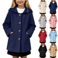 thumbnail image 1 of Vmberlty Kids Hooded Winter Coats Casual Solid Color Long Sleeve Wool Blend Coats Hooded Single Breasted Mid-Length Trench Jackets With Pockets Versatile Kids Winter Outerwear, 1 of 9