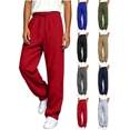 thumbnail image 1 of Vmberlty Men's and Big Men's Cargo Pants Men Solid Color Casual Striped Long Pants Elastic Waist Multi Pockets Loose Fit Daily Wear Trousers, 1 of 6