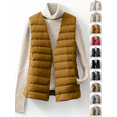 thumbnail image 1 of Vmberlty Puffer Vests for Women Lightweight Sleeveless Padded Gilet Short Cut Warm Cotton Coat Versatile Daily Casual V Neck Vest Jackets, 1 of 8