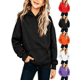 thumbnail image 1 of Vmberlty Toddler Girl Sweatshirts 2-13 Years Old Girls Solid Color Pullovers Casual Drawstring Long Sleeve Thin Autumn Daily Fashion Hoodies, 1 of 9