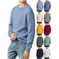 thumbnail image 1 of Vmberlty Toddler Boys Sweaters Kids Solid Color Long Sleeve Crew Neck Knitted Sweaters Soft Warm Basic Pullover Casual Daily Outdoor Children Clothing, 1 of 8