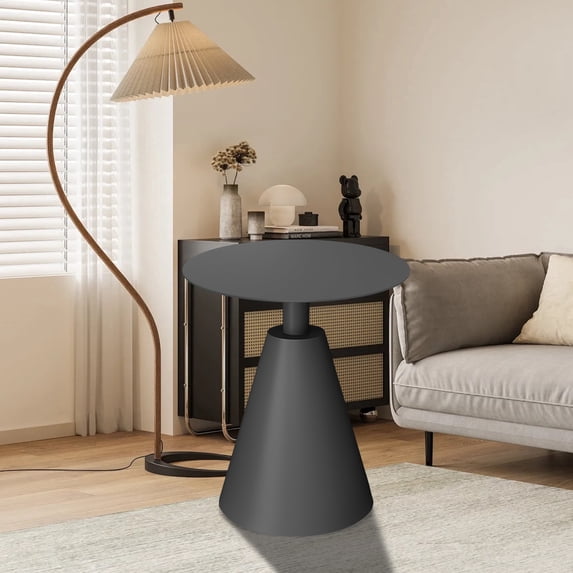 Vmopu Home Dark Grey Round Table Aluminum Alloy for Outdoor Camping Balcony Strong and Durable