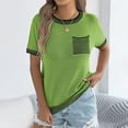 thumbnail image 1 of Vmvidoty 2026 Women Short Sleeve Raglan Tee Shirt Top for Spring and Summer Soft Basic Tees Green S, 1 of 8