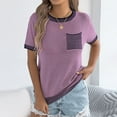 thumbnail image 1 of Vmvidoty 2026 Women Short Sleeve Raglan Tee Shirt Top for Spring and Summer Soft Basic Tees Purple S, 1 of 8
