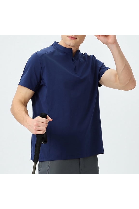 Athletic Quick Dry Training Works Men's and Big Men's Core Solid Color Active Tee with Short Sleeves Blue XXL