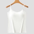 thumbnail image 1 of Vmvidoty Basic Women Camisole Cami Built-In Shelf Bra Adjst Strap Tank Top White L, 1 of 6