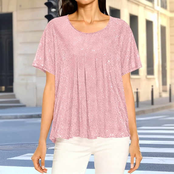 Vmvidoty Cotton T-Shirt – Crew Neck, Short Sleeve, Flattering Fit Pink M