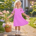 thumbnail image 1 of Vmvidoty Girls Summer Casual Short Sleeve Crew Neck T Shirt Dresses Loose Swing Hot Pink 5 Years, 1 of 9
