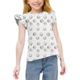 thumbnail image 1 of Vmvidoty Girls' Summer Shirts Cute Tops Ruffle Sleeve Crew Neck Casual Tees Gray 3 Years, 1 of 8