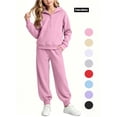 thumbnail image 1 of Vmvidoty Half Zip Drop Shoulder Long Sleeve Tracksuit 2 Piece Activewear Set Sweatsuits Toddler 3-4 Years, 1 of 8