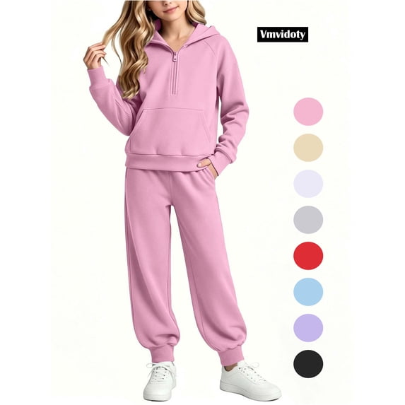 Vmvidoty Half Zip Drop Shoulder Long Sleeve Tracksuit 2 Piece Activewear Set Sweatsuits Toddler 3-4 Years