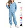 thumbnail image 1 of Vmvidoty Half Zip Drop Shoulder Long Sleeve Tracksuit 2 Piece Activewear Set Sweatsuits Toddler 5-6 Years, 1 of 8